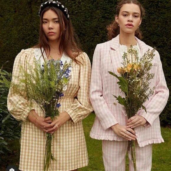 💕SISTER JANE💕 Honey Gingham Mini Dress ~ Primrose/ Yellow Small S NWT - Picture 10 of 16